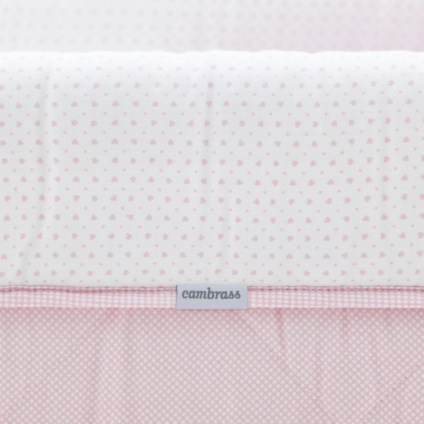 Małe łóżeczko dostawka Une CAMBRASS Essentia Pink / Natural