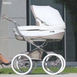 Luksusowy wózek dziecięcy Bebecar Stylo SP958 Biało-brązowy 2w1