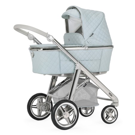 Luksusowy wózek dziecięcy Bebecar Via SP953 Niebieski 2w1
