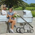 Luksusowy wózek dziecięcy Bebecar Via SP953 Niebieski 2w1