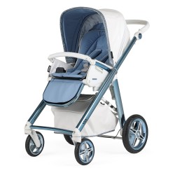 Luksusowy wózek dziecięcy Bebecar Via+ PP281 Niebieski 2w1
