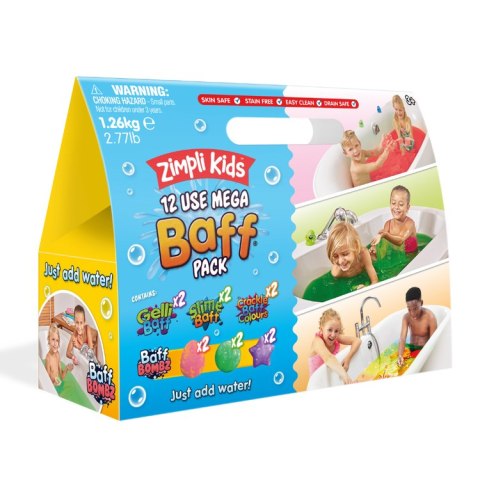 Zestaw kształtów i proszków do kąpiel do zabawy, 16 szt. (7 rodzajów), Mega Baff Pack, 3+, Zimpli Kids