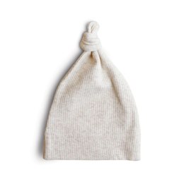 MUSHIE Beanie Czapeczka z Supełkiem Beige Melange