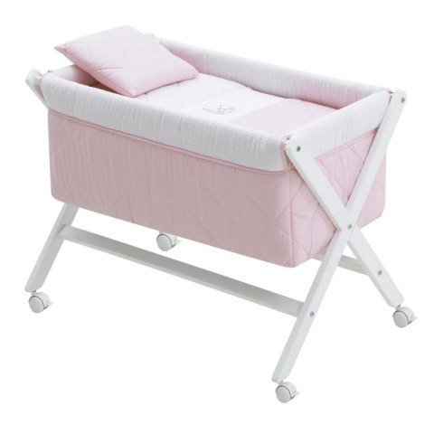 Małe łóżeczko dostawka Une CAMBRASS Essentia Pink / White
