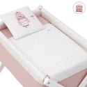 Małe łóżeczko dostawka Une CAMBRASS Sky Pink / White