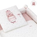 Małe łóżeczko dostawka Une CAMBRASS Sky Pink / White