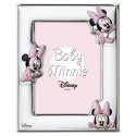 Posrebrzana Ramka na Zdjęcie Disney Baby 3 Myszki Minnie 13x18cm VALENTI Różowa