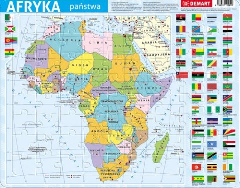 Puzzle 72 ramkowe. Afryka mapa polityczna