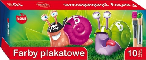 Farby plakatowe Mona 10 kolorów 20 ml