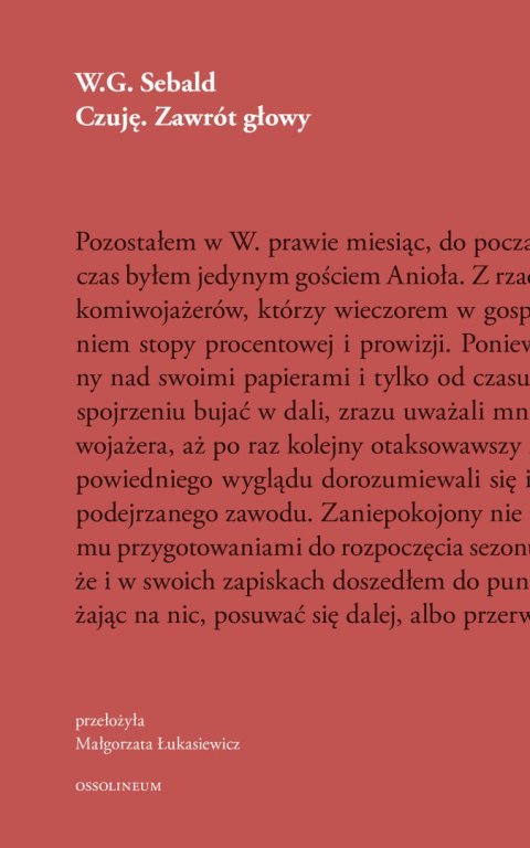 Czuję. Zawrót głowy Sebald