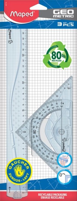 Zestaw geometryczny dla leworęcznych Maped blister 897118