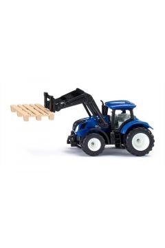 Traktor z widłami i paletami New Holland Siku S1544