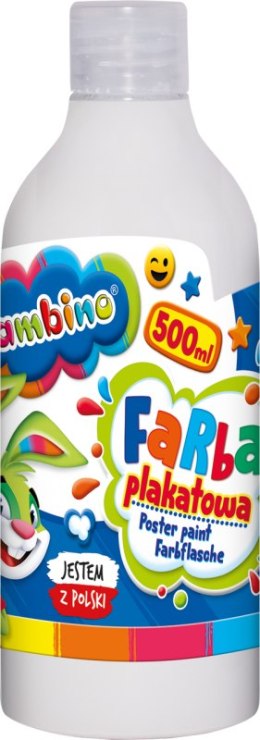 Farba plakatowa 500ml BAMBINO w butelce biała