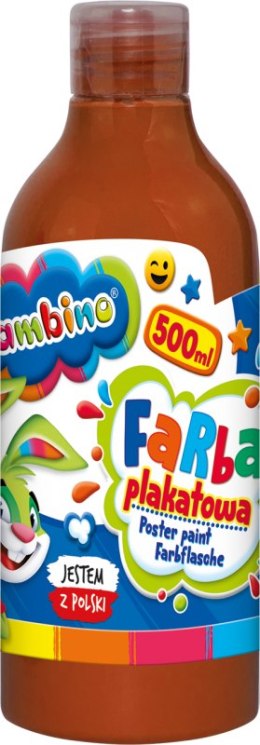 Farba plakatowa 500ml BAMBINO w butelce brązowa