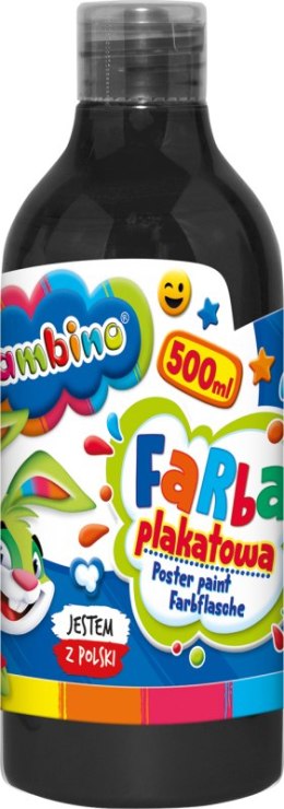 Farba plakatowa 500ml BAMBINO w butelce czarna