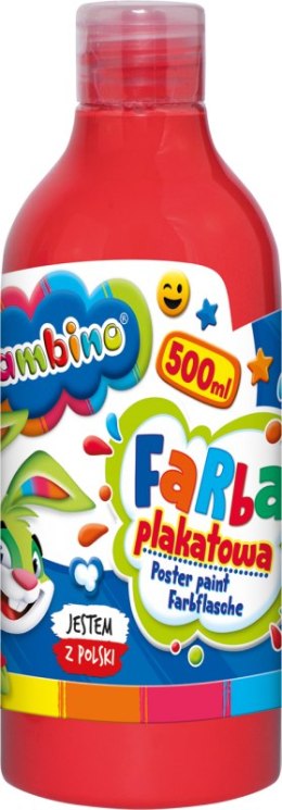 Farba plakatowa 500ml BAMBINO w butelce czerwona