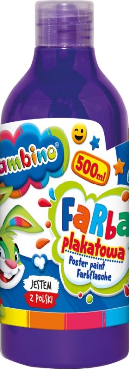 Farba plakatowa 500ml BAMBINO w butelce fioletowa