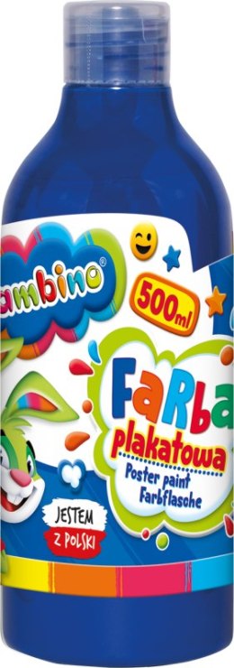 Farba plakatowa 500ml BAMBINO w butelce niebieska