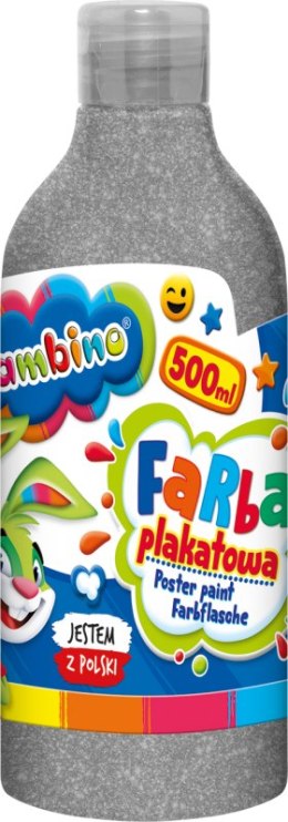 Farba plakatowa 500ml BAMBINO w butelce srebrna