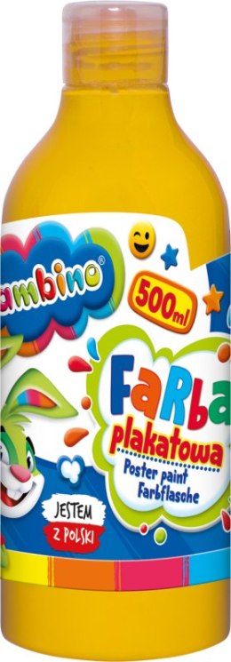 Farba plakatowa 500ml BAMBINO w butelce żółta