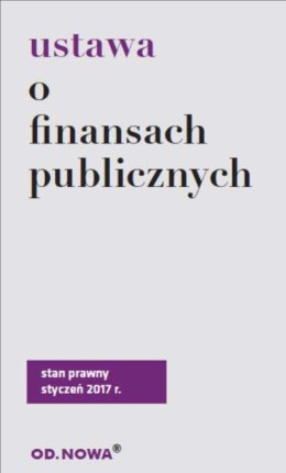 Ustawa o finansach publicznych 01. 2017