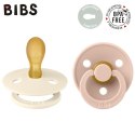 BIBS COLOUR SYMMETRICAL 2-PACK IVORY & BLUSH M Smoczek Symetryczny kauczuk Hevea