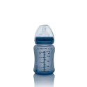 Szklana butelka ze smoczkiem S reagująca na temperaturę, 150 ml, borówkowa, Everyday Baby