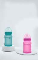 Szklana butelka ze smoczkiem S reagująca na temperaturę, 150 ml, wiśniowa, Everyday Baby