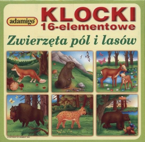 Klocki 16 elementów mix wzorów