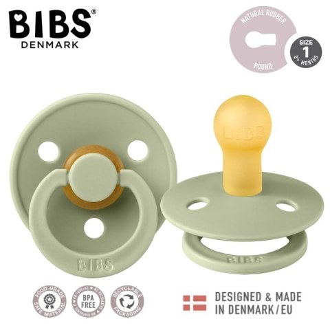 BIBS COLOUR 1 PACK SAGE S Smoczek Uspokajający kauczuk Hevea