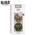 BIBS COLOUR 2-PACK HUNTER GREEN & DARK OAK M Smoczek Uspokajający kauczuk Hevea