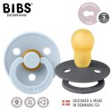 BIBS COLOUR 2-PACK IRON & BABY BLUE L Smoczek Uspokajający kauczuk Hevea