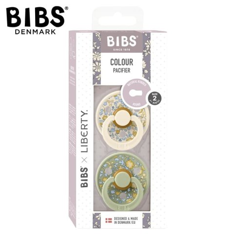 BIBS LIBERTY COLOUR 2-PACK ELOISE SAGE M Smoczek uspokajający kauczuk Hevea