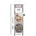 BIBS LIBERTY COLOUR SYMMETRICAL 2-PACK CHAMOMILE LAWN PINE M Smoczek Symetryczny kauczuk Hevea