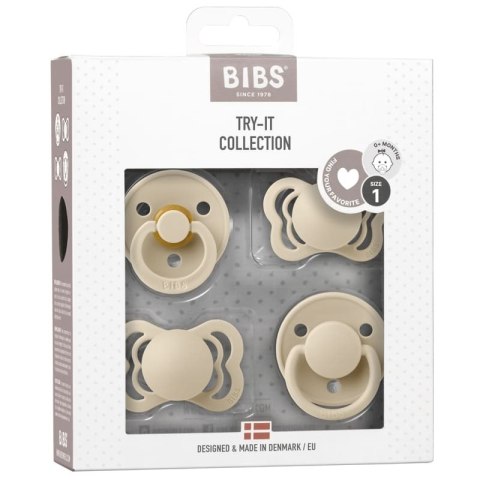 BIBS TRY-IT PACK VANILLA 4 smoczkowy zestaw prezentowy dla Noworodka