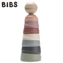 BIBS WOBBLY TOWER PASTEL RAINBOW wieża dwustronna wielofunkcyjna z grzechotką