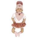 Hi Little One czapka z chustą komplet ALPACA BOHO Blush S Pom Pom