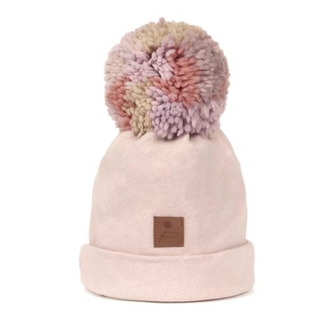 Hi Little One czapka zimowa niemowlęca ALPACA BOHO Blush M Pom Pom