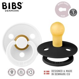 BIBS COLOUR 2-PACK BLACK & WHITE S Smoczek Uspokajający kauczuk Hevea