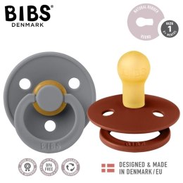 BIBS COLOUR 2-PACK RUST & SMOKE S Smoczek Uspokajający kauczuk Hevea