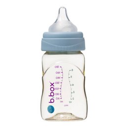 Butelka ze smoczkiem do karmienia niemowląt wykonana z PPSU, 180 ml, błękit, b.box