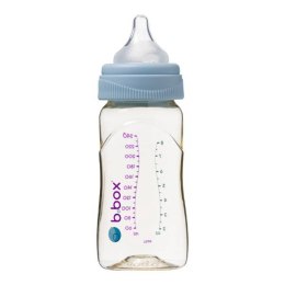 Butelka ze smoczkiem do karmienia niemowląt wykonana z PPSU, 240 ml, błękit, b.box