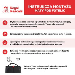 Mata pod fotelik samochodowy, czarna, Royal Rascals