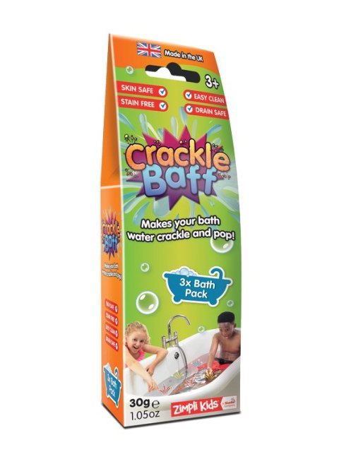 Strzelający proszek do kąpieli, Crackle Baff Colours, 3 użycia, 3 kolory, 3+, Zimpli Kids