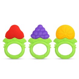 Gryzaki Owoce 3 szt. - bezpieczne gryzaki silikonowe dla niemowląt i dzieci na ząbkowanie RaZbaby