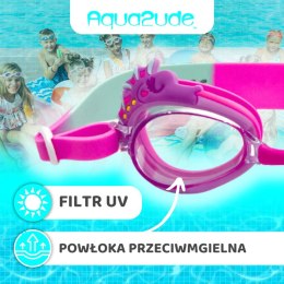 Okulary do pływania dla dzieci Konik morski różowy 3+, Aqua2ude