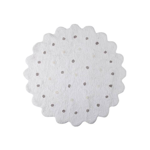 Lorena Canals Dywan bawełniany Galletita Blanco/White Ø 140 cm