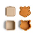 Organizery do Lunchboxa Beige/Plum/Caramel - Zestaw 4szt