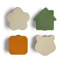 Organizery do Lunchboxa Caramel/Green/Grey - Zestaw 4szt