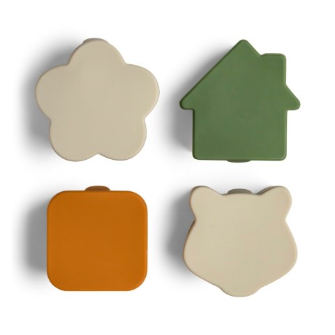 Organizery do Lunchboxa Caramel/Green/Grey - Zestaw 4szt